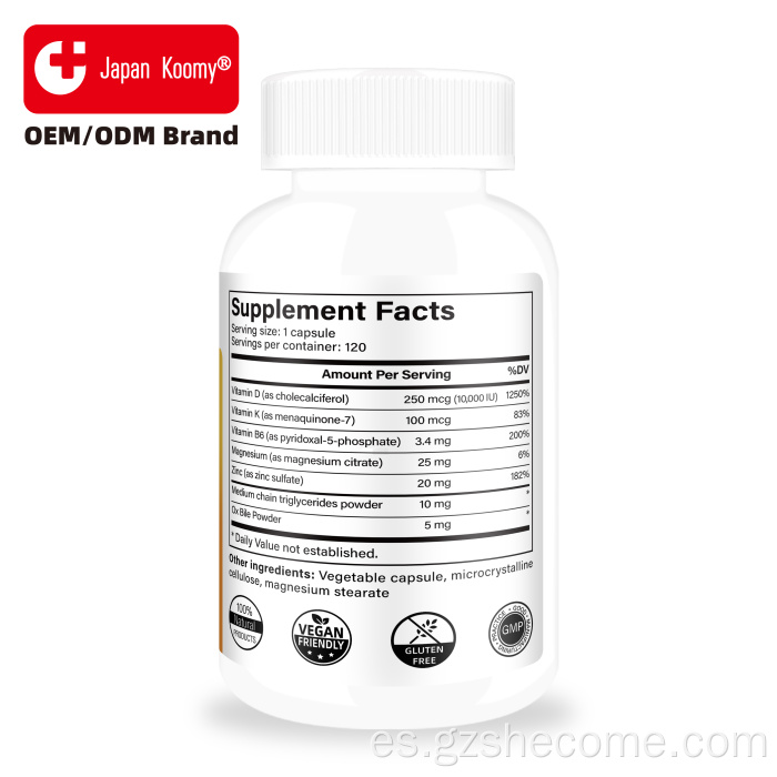 Shecome Vitamina D3 K2 120 CápsulasPromueve la digestión